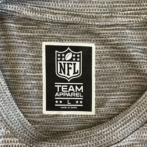 NFL Team Apparel Heather Dark Gray - White New England Patriots Tech Shirt Large - Picture 2 of 6